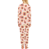 papaya leaves pattern Women's All Over Print Pajama Set
