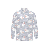 Sweet dreams sheep pattern Men's Long Sleeve Polo Shirt