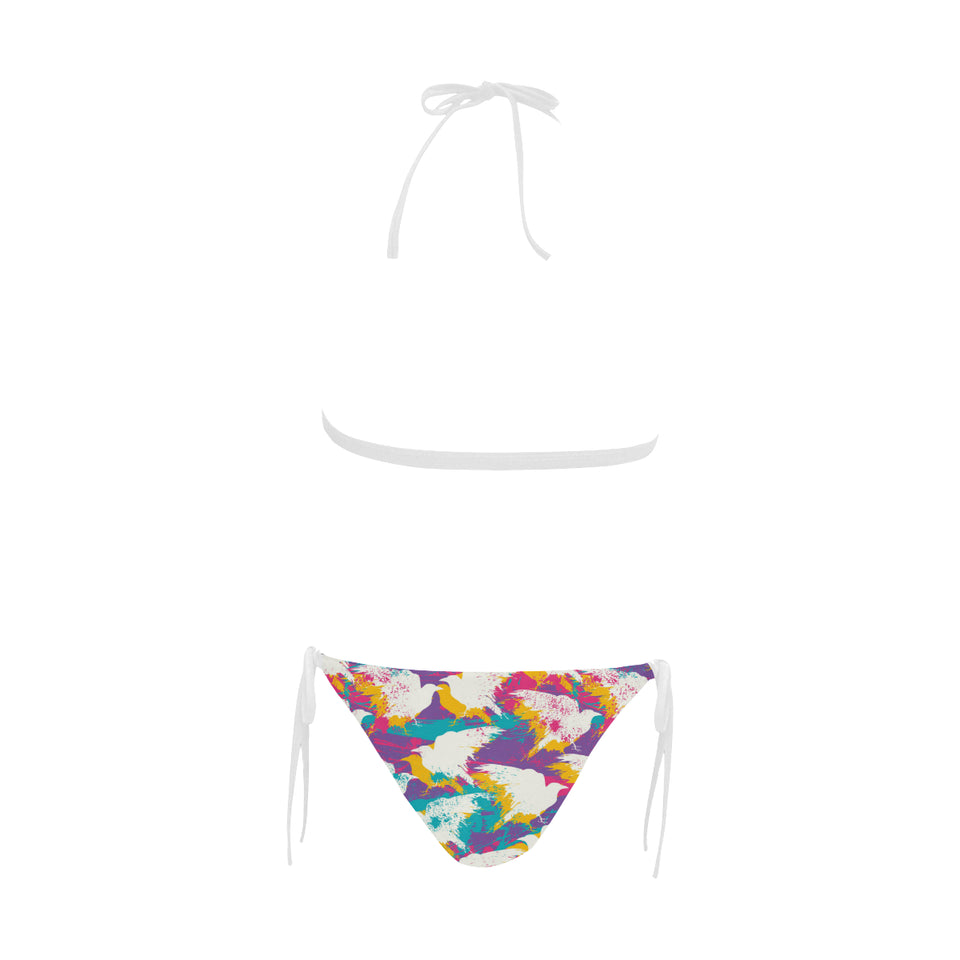 Colorful crow illustration pattern Sexy Bikinis Two-Piece Swimsuits