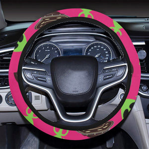 Alien Pattern Print Design 03 Car Steering Wheel Cover