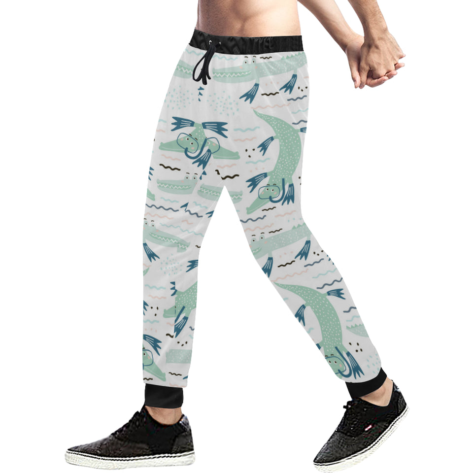 Crocodile diver pattern Unisex Casual Sweatpants