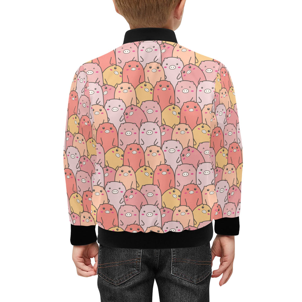 Pig Pattern Print Design 04 Kids' Boys' Girls' Bomber Jacket