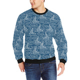 Hand drawn sailboat pattern Men's Crew Neck Sweatshirt