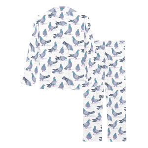Pigeon Pattern Print Design 03 Women's Long Pajama Set