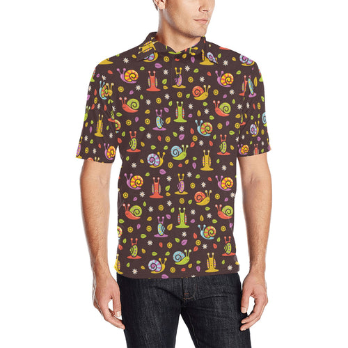 Snail Pattern Print Design 02 Men's All Over Print Polo Shirt