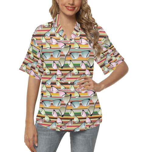Sun Glasses Pattern Print Design 02 Women's All Over Print Hawaiian Shirt