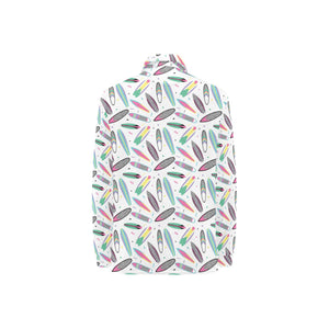 Surfboard Pattern Print Design 04 Women's Long Sleeve Polo Shirt