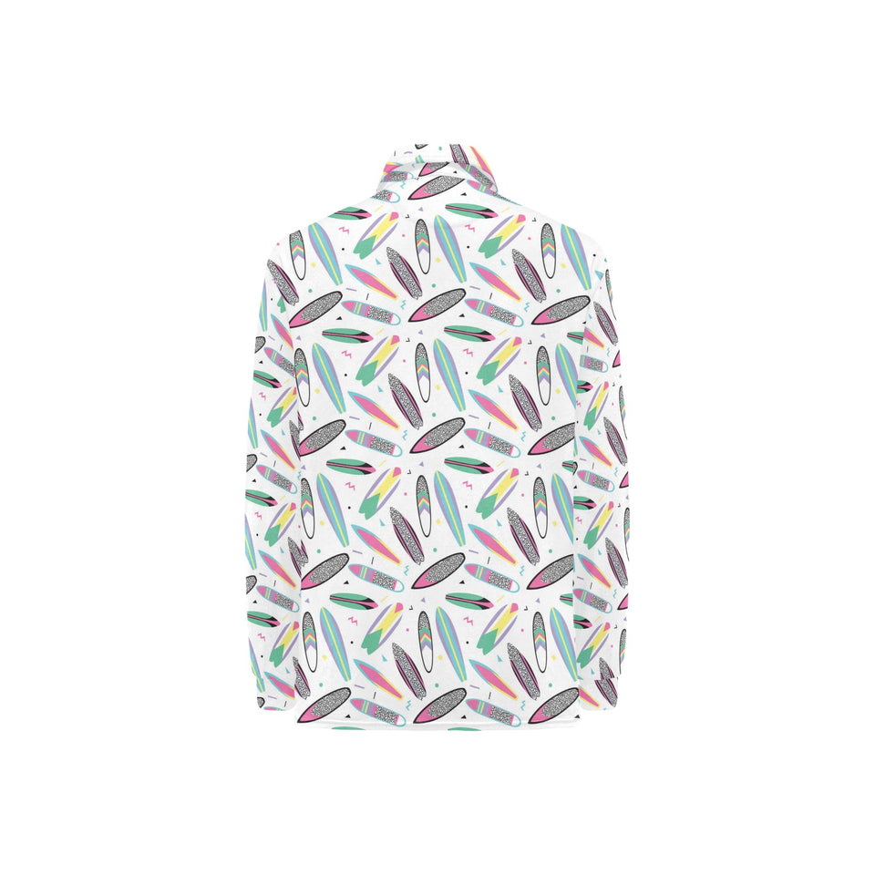 Surfboard Pattern Print Design 04 Women's Long Sleeve Polo Shirt