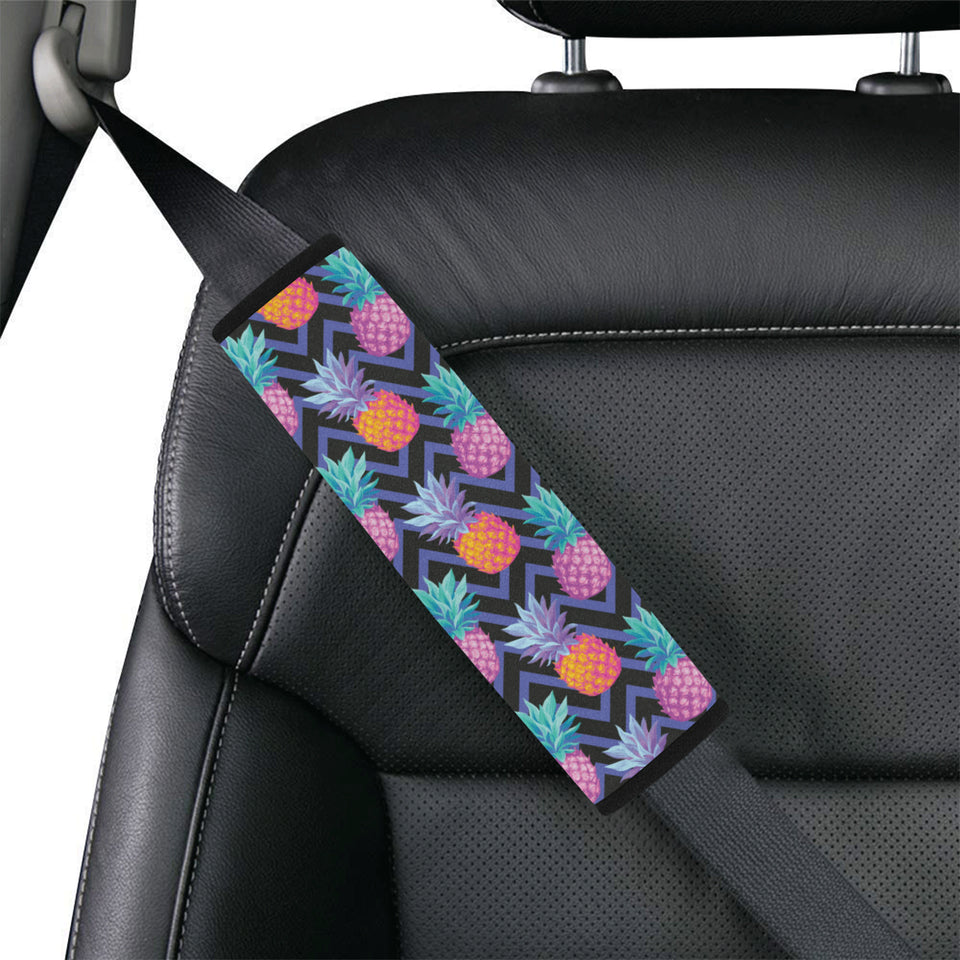 Pineapples pattern zigzag background Car Seat Belt Cover