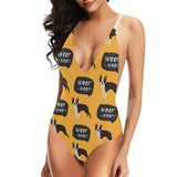 Boston terrier design pattern Women's One-Piece Swimsuit