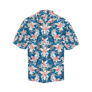 Hibiscus Pattern Print Design 02 Men's All Over Print Hawaiian Shirt (Model T58)