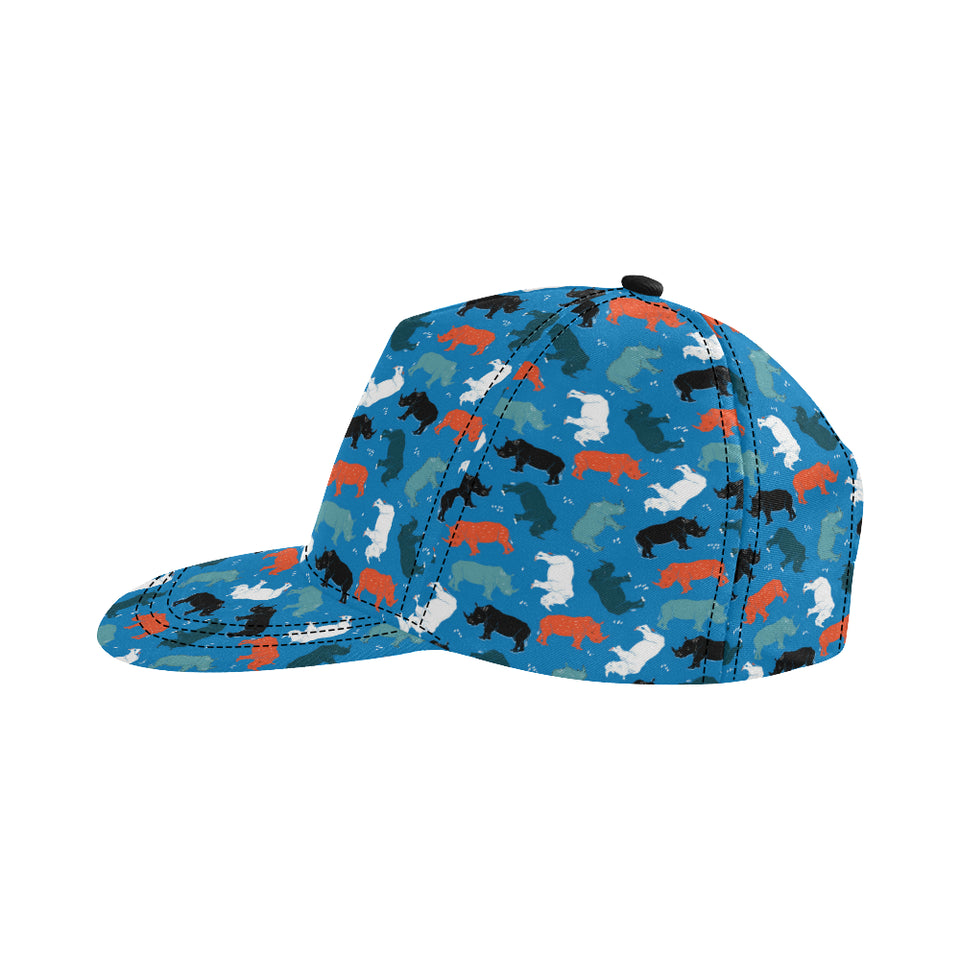 Colorful rhino pattern All Over Print Snapback Cap