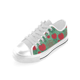 Tomato design pattern Men's Low Top Shoes White