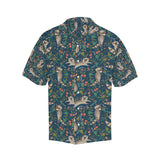 Raccoon tropical leaves pattern Men's All Over Print Hawaiian Shirt