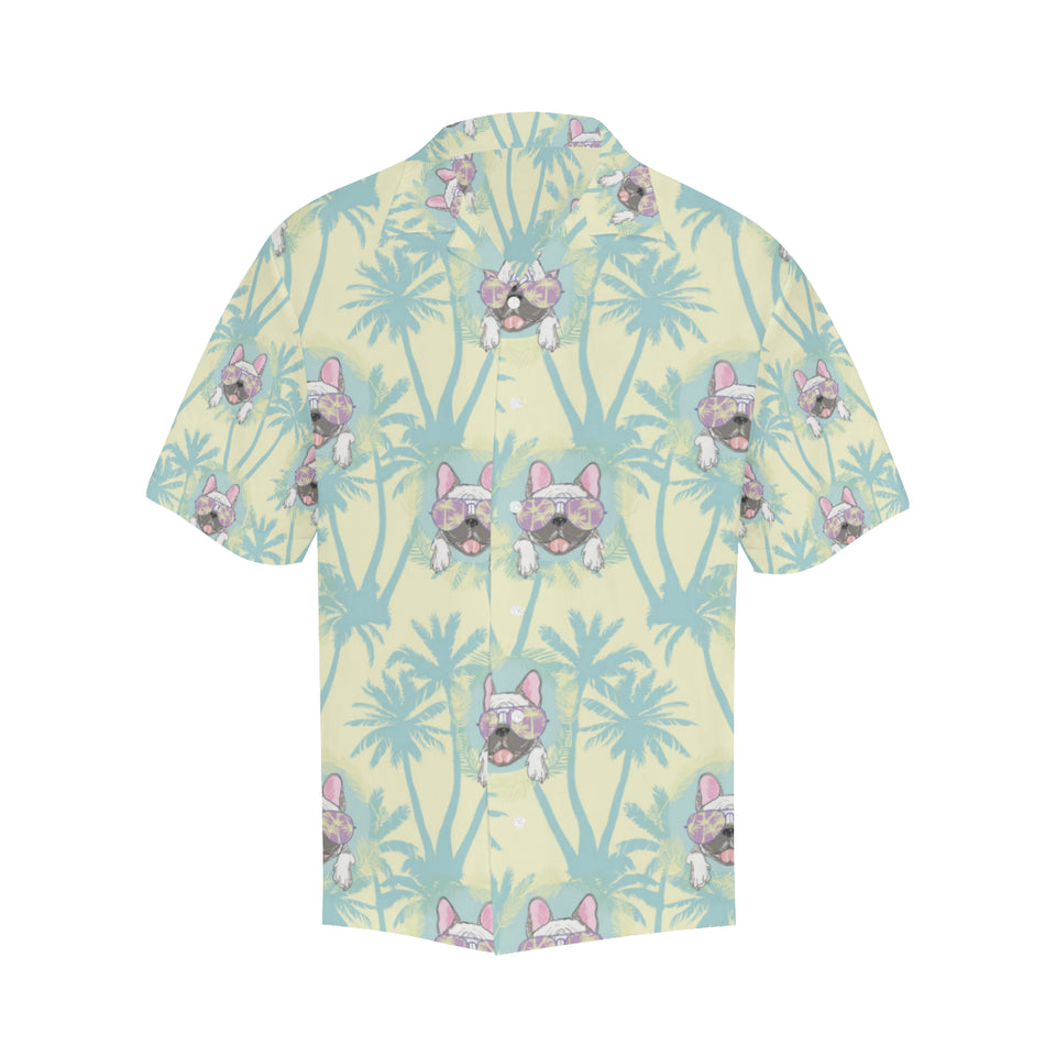 French bulldog hawaii blackground Men's All Over Print Hawaiian Shirt