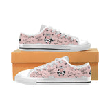 Cows milk product pink background Men's Low Top Canvas Shoes White