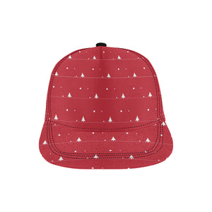 Christmas tree star snow red background All Over Print Snapback Cap