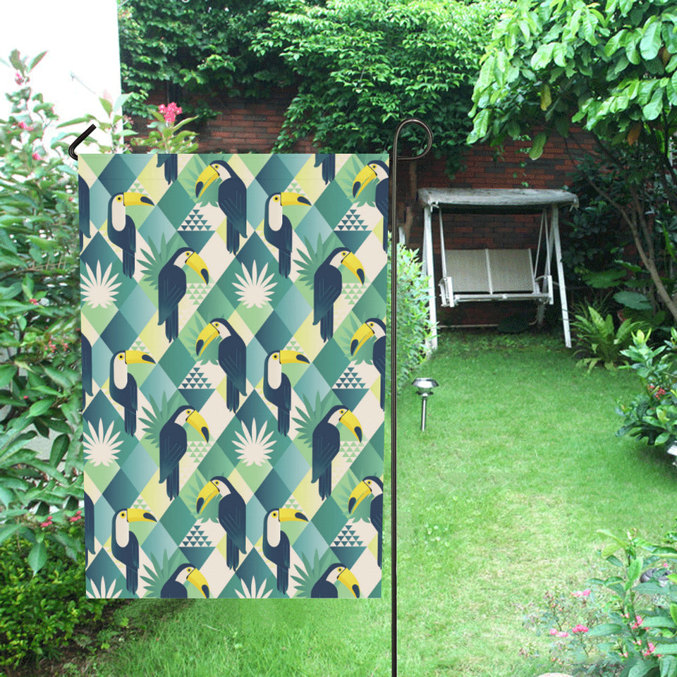 Toucan tropical leaves design pattern House Flag Garden Flag