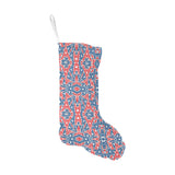 Blue Red Eiffel Tower Pattern Print Design 02 Christmas Stocking