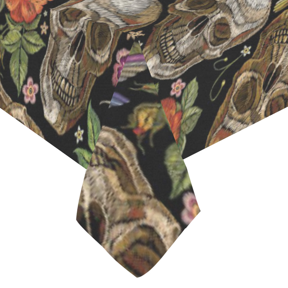 Skull rose humming bird flower pattern Tablecloth