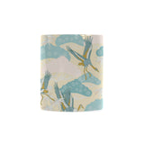 Bonsai bamboo stork japanese pattern cream theme Classical White Mug (Fulfilled In US)