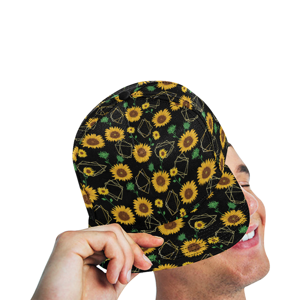 sunflower golden polygonal shapes All Over Print Snapback Cap