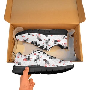Cool rooster chicken cock floral ornament backgrou Women's Sneaker Shoes