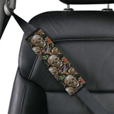 Skull rose humming bird flower pattern Car Seat Belt Cover