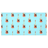 electric guitar pattern light blue background Tablecloth