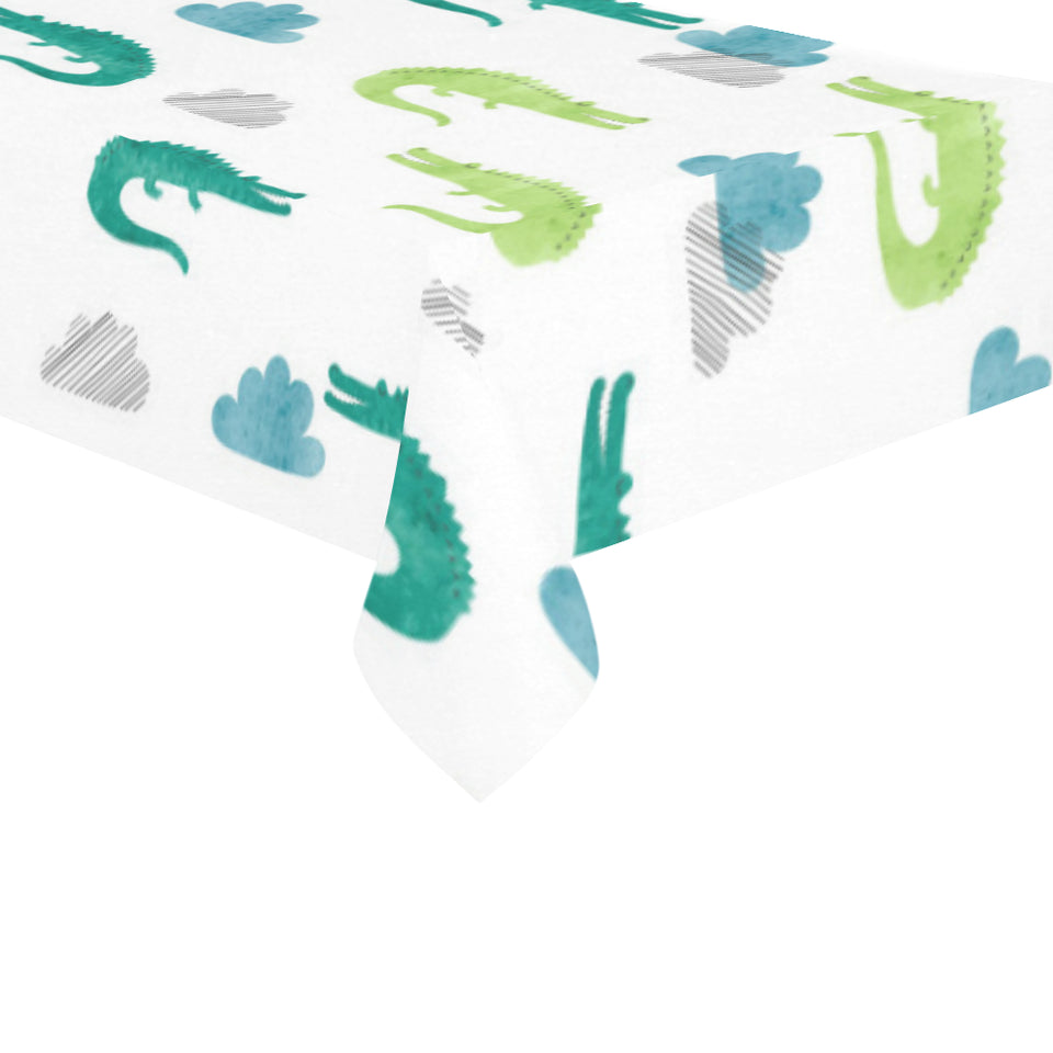 watercolor crocodile pattern Tablecloth