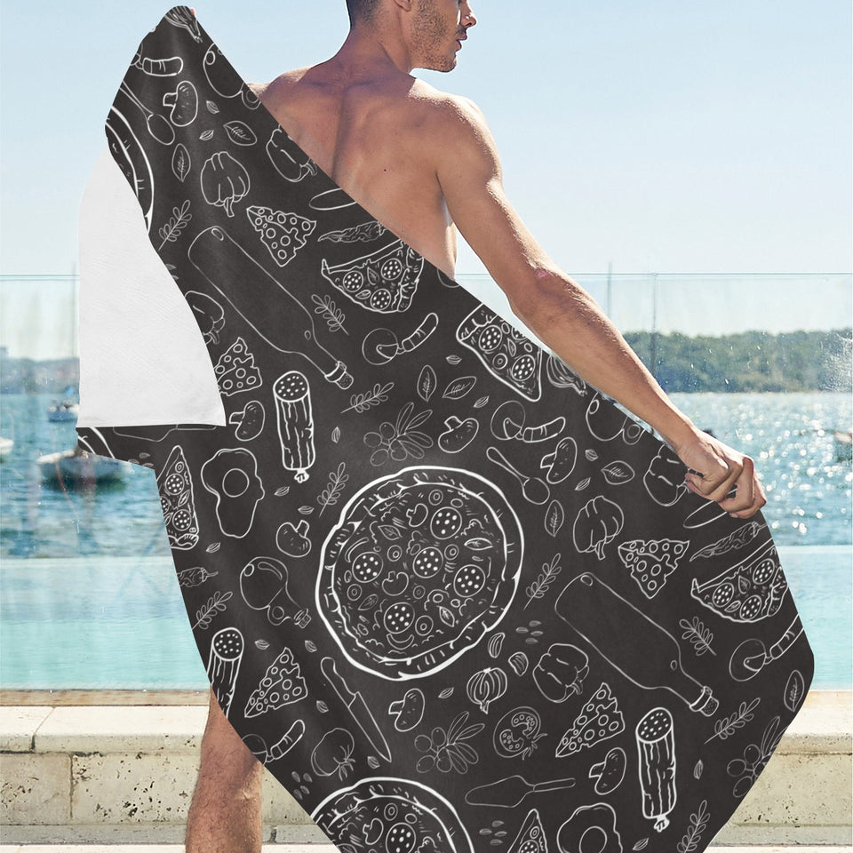 Pizza pattern Beach Towel