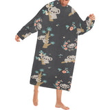 Cute koala pattern Blanket Robe with Sleeves