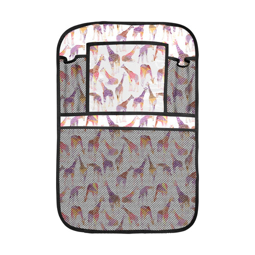 Giraffe Pattern Print Design 02 Car Seat Back Organizer