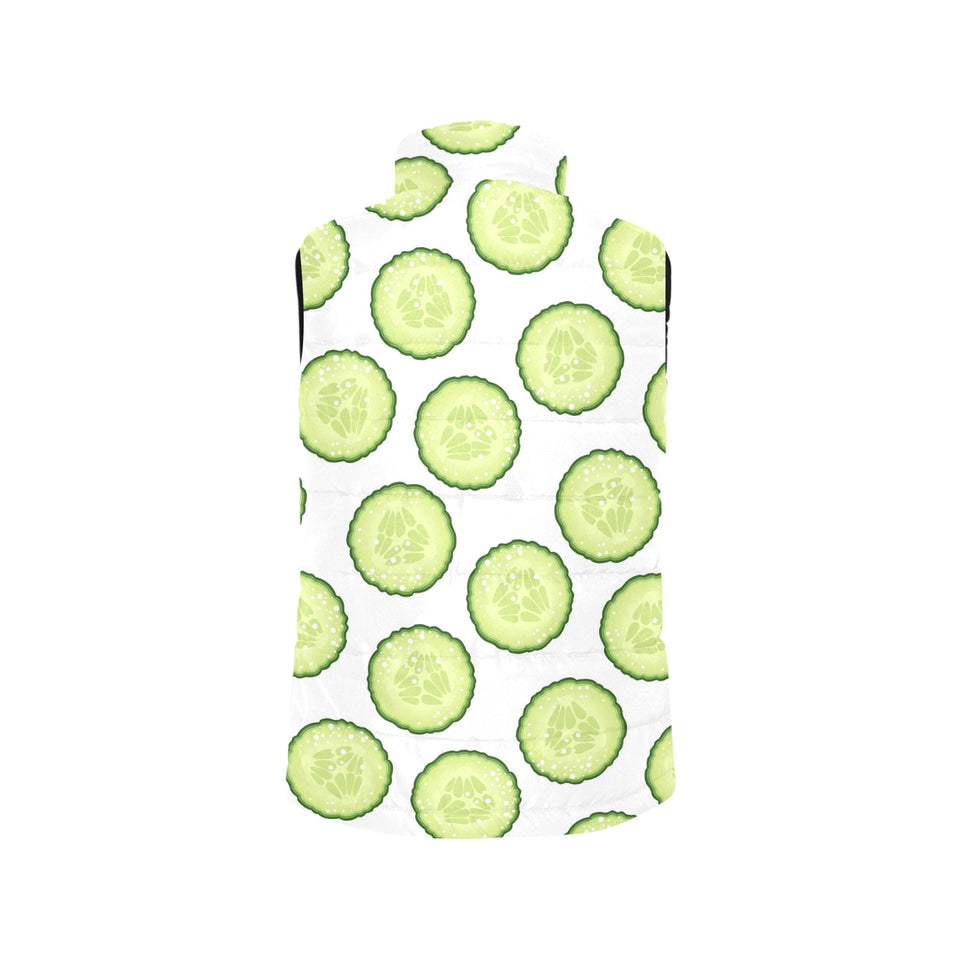 Cucumber slices pattern Women's Padded Vest