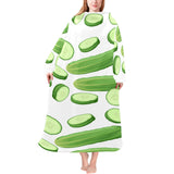 cucumber whole slices pattern Blanket Robe with Sleeves