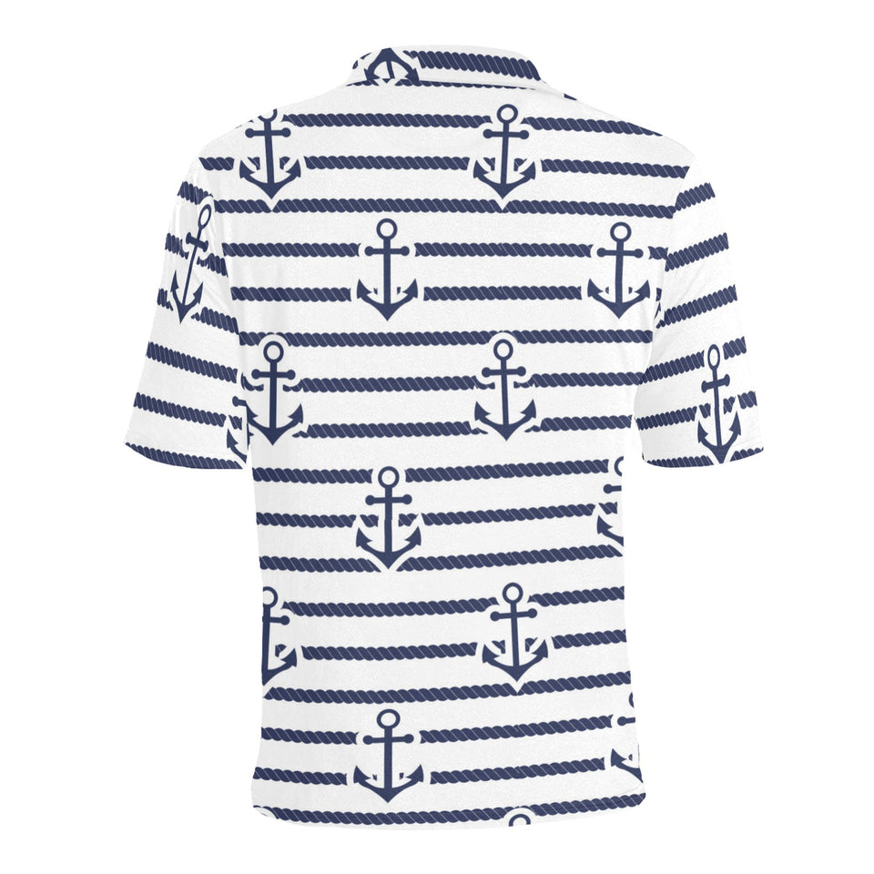 Anchor rope nautical pattern Men's All Over Print Polo Shirt