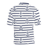 Anchor rope nautical pattern Men's All Over Print Polo Shirt