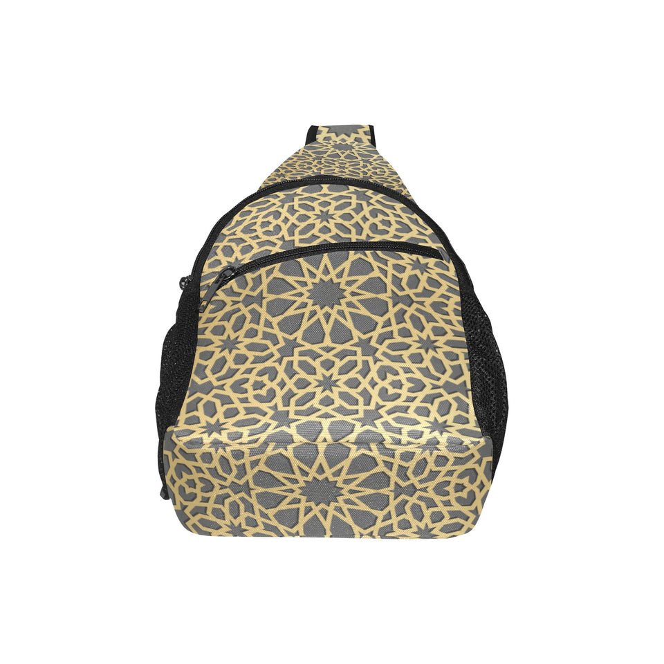 arabic star gold pattern All Over Print Chest Bag
