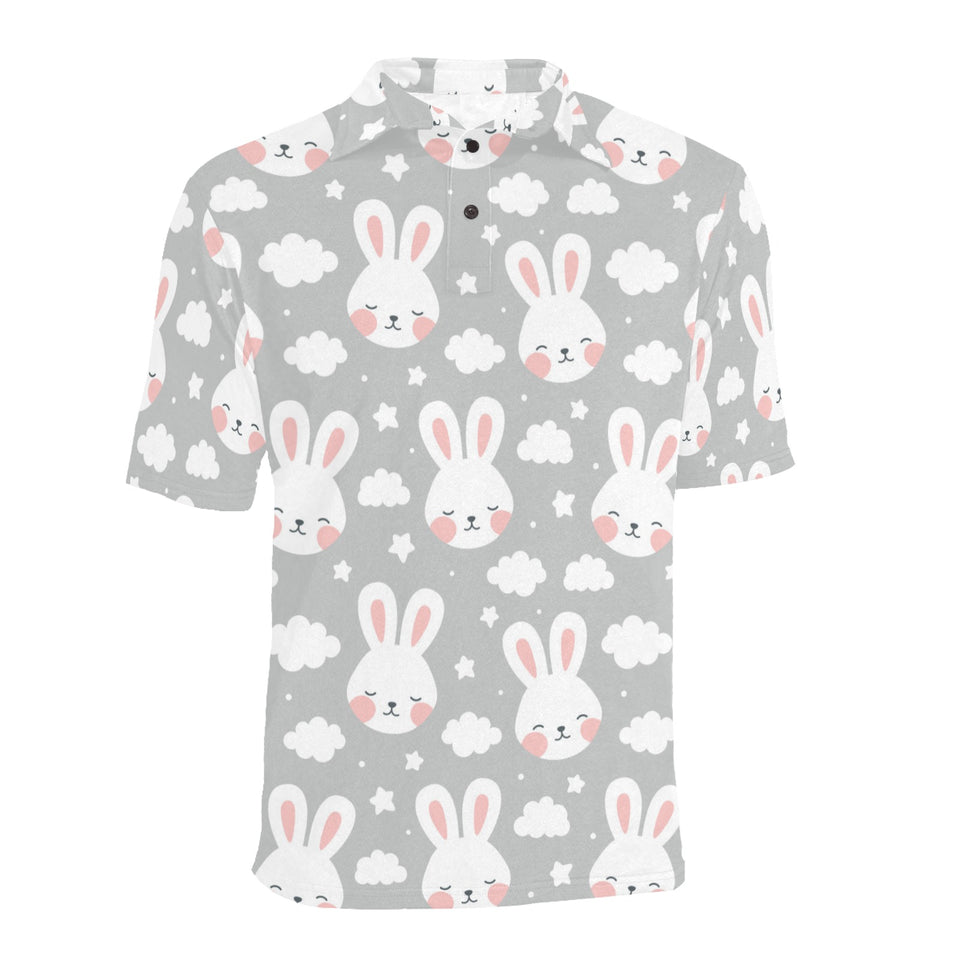 Rabbit cloud Pattern Men's All Over Print Polo Shirt