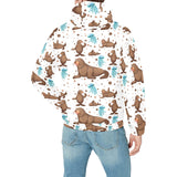 sea lion Seals jellyfish pattern Men's Padded Hooded Jacket