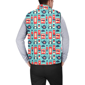 British Pattern Print Design 04 Men's Padded Vest