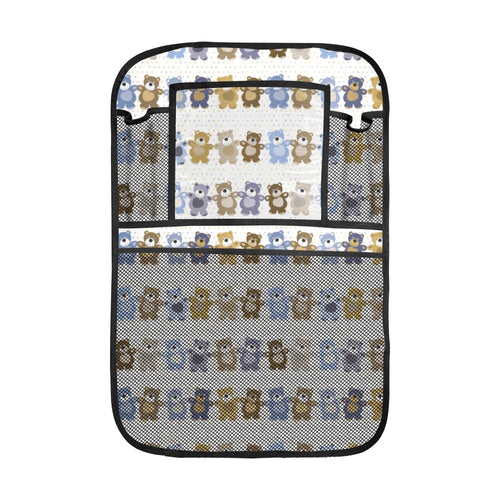 Teddy Bear Pattern Print Design 02 Car Seat Back Organizer