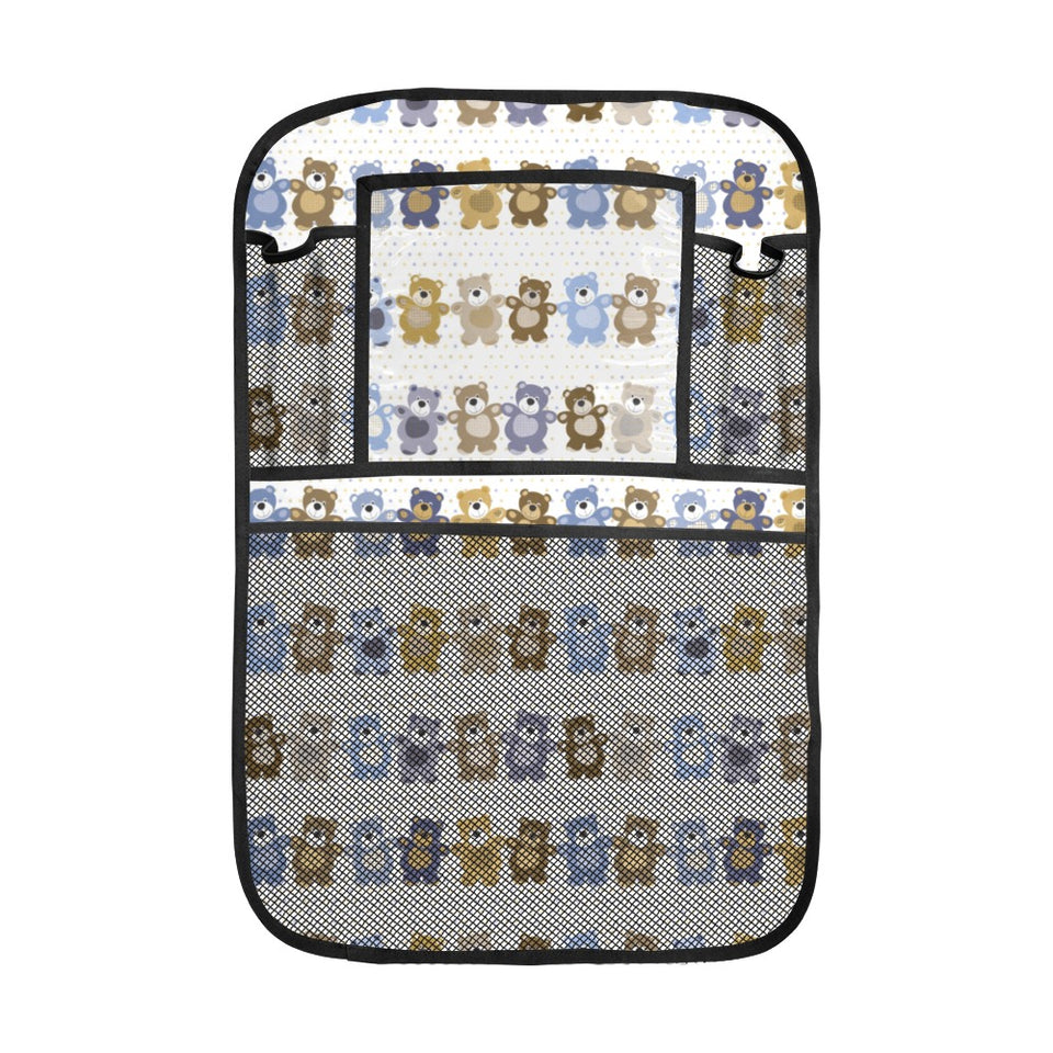 Teddy Bear Pattern Print Design 02 Car Seat Back Organizer