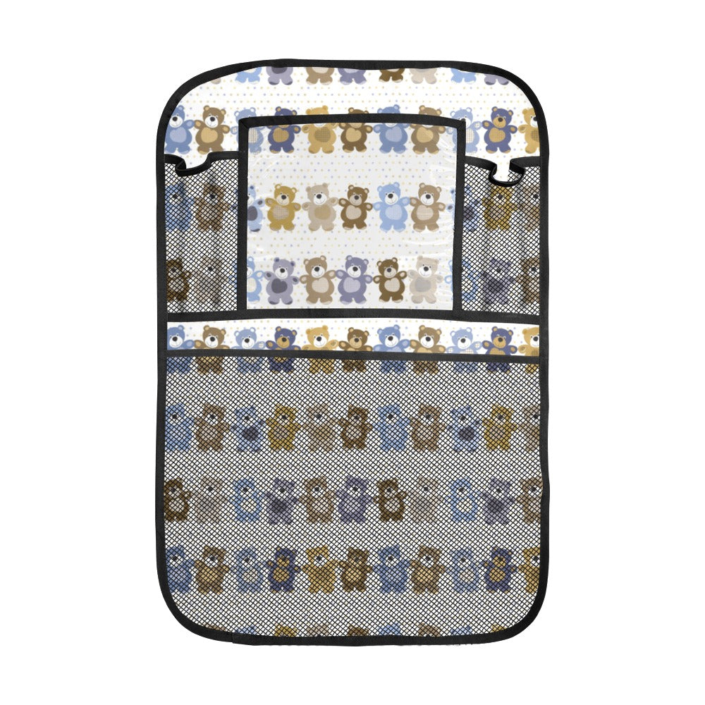 Teddy Bear Pattern Print Design 02 Car Seat Back Organizer