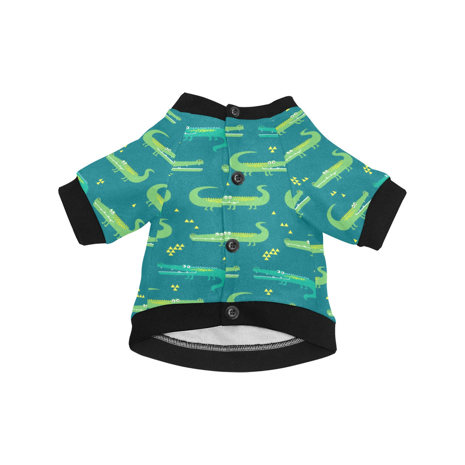 Crocodile pattern All Over Print Pet Dog Round Neck Fuzzy Shirt