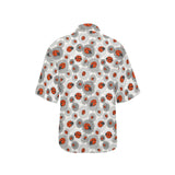 Ladybug Pattern Print Design 05 Women's All Over Print Hawaiian Shirt