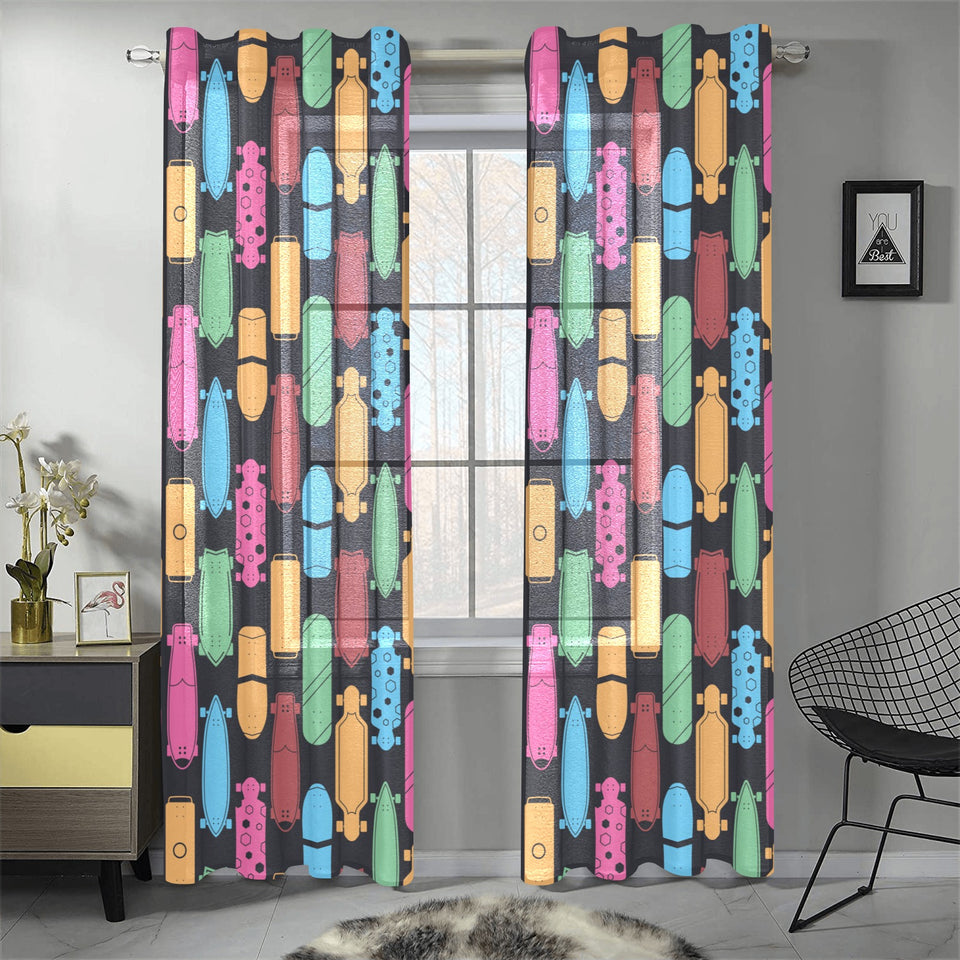 Skate Board Pattern Print Design 02 Gauze Curtain