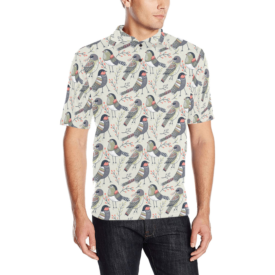 Pigeon Pattern Print Design 04 Men's All Over Print Polo Shirt