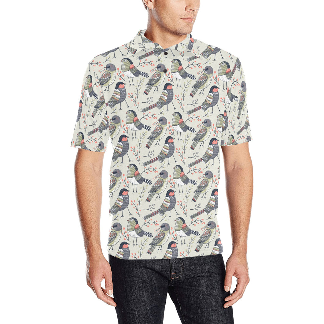 Pigeon Pattern Print Design 04 Men's All Over Print Polo Shirt