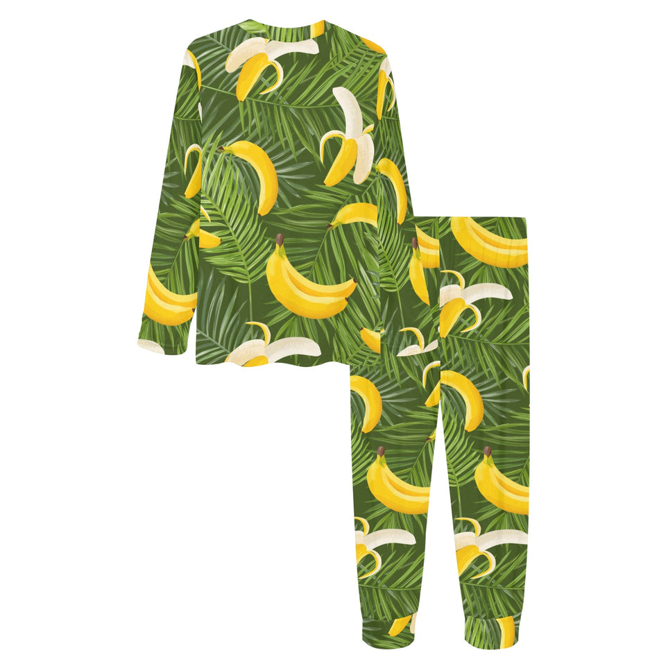 Banana Palm Leaves pattern Women's All Over Print Pajama Set